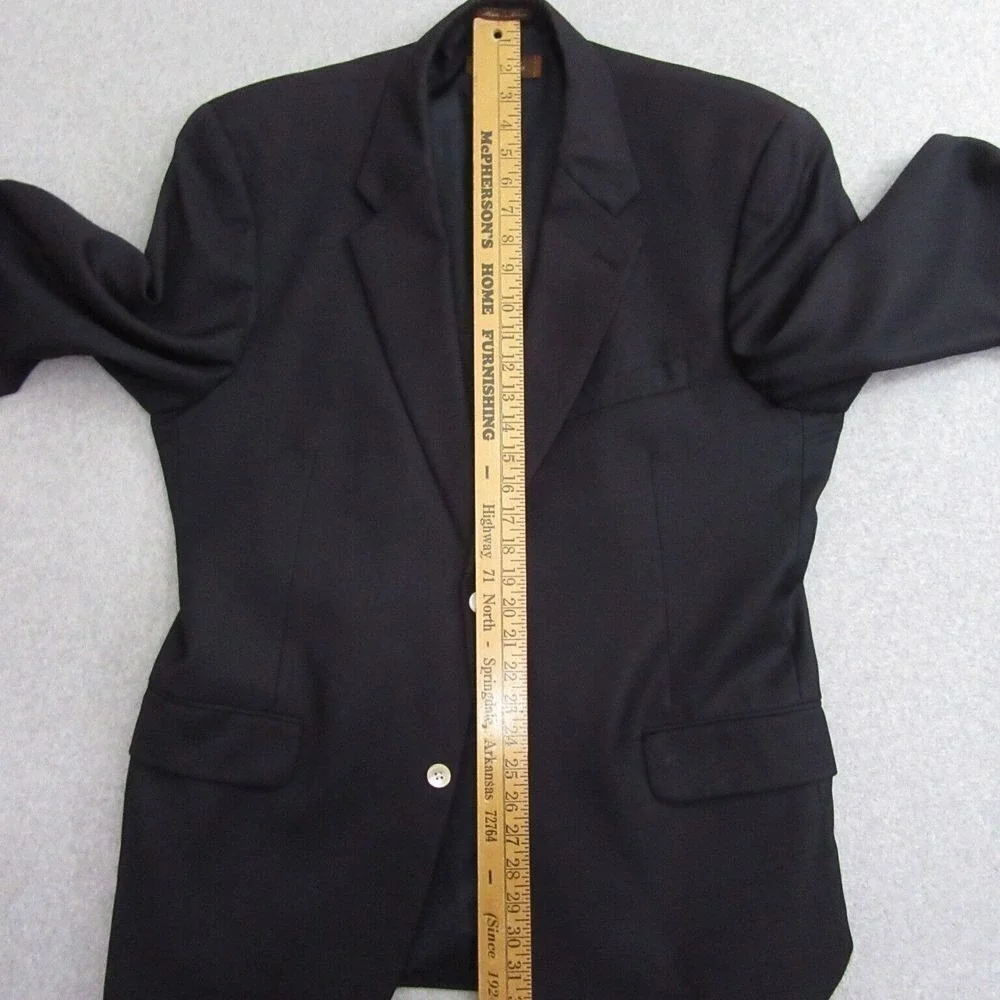 Tasso Elba Mens Angelico Sport Coat 42R‎ Black Blazer 120s Wool Cashmere